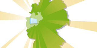 Map of Germany with focus on NRW and TU Dortmund