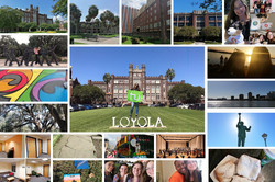 Loyola Zusehen sind verschiedene Bilder von der Zeit in Loyola