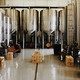 Metal kettles at a brewery