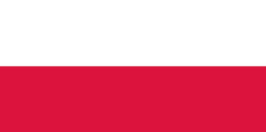 Flagge von Polen. Oben weißer Streifen, unten roter Streifen.