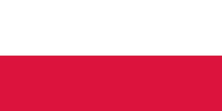 Flagge von Polen. Oben weißer Streifen, unten roter Streifen.