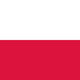 Flagge von Polen. Oben weißer Streifen, unten roter Streifen.