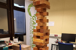 A very tall Jenga-Tower.