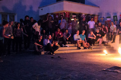a fire show at the International CultureCafé (IKC) 