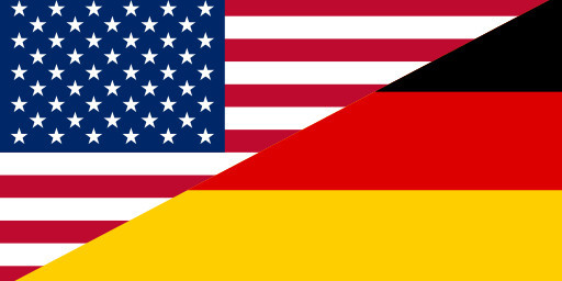 US-German Flag US und deutsche Flaggen zusammen