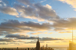 Blick über New York beim Sonnenuntergang