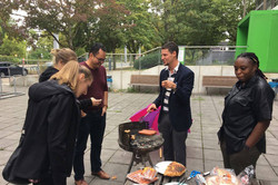  International doctoral students having a barbecue
