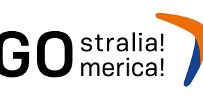 Gostralia!-Gomerica! Logo mit einem Bumerang 