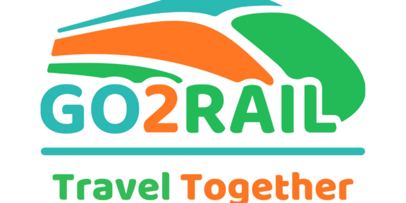 The “Go2Rail” logo is shown with a drawing of a train in the background. Below it is the text “Travel Together.”