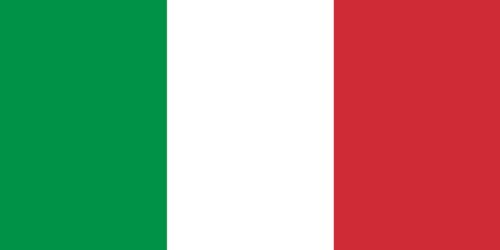 Italienische Flagge (von links nach recht: grüner, weißer und roter Streifen)