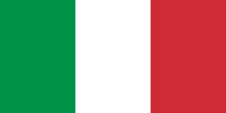 Italienische Flagge (von links nach recht: grüner, weißer und roter Streifen)