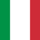 Italienische Flagge (von links nach recht: grüner, weißer und roter Streifen)