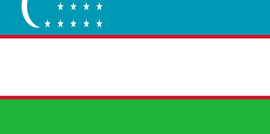 Die Flagge von Usbekistan 
