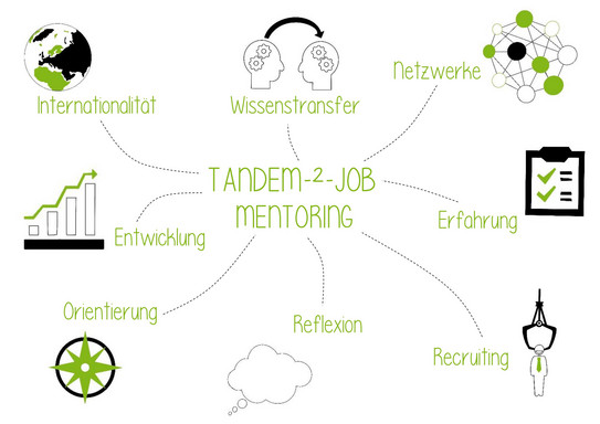 Graphic on the process of the Tandem2Job program 