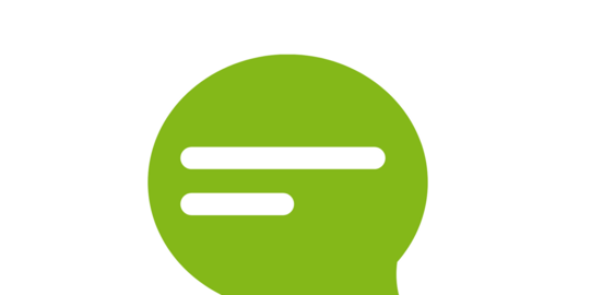 a green speech bubble (icon, pictogram)