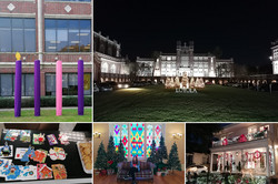 Christmas Zusehen sind verschiedene Bilder mit Weihnachtsdekoration