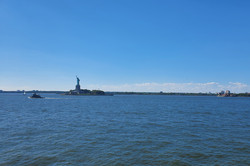 Ausblick auf die Skyline Manhattans und der Statue of Liberty