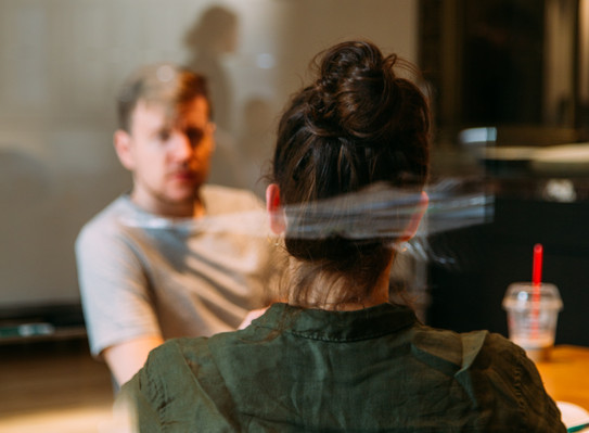 Two people in a conversation
