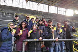Internationale Promotionsstudierende auf der Tribüne des Signal-Iduna-Stadions