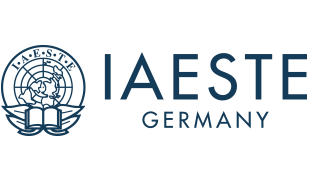 IAESTE Germany Logo blaue Schrift auf weißem Hintergrund