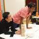 International researchers playing jenga at the International Meeting Center (IBZ)