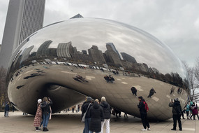 Zusehen ist eines der bekannstesten Wahrzeichen, die Bean in Chicago