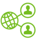 Icon_International Cooperation Symbolische Darstellung in Form eines Icons