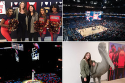NBA Zusehen sind vier verschiedene Bilder des NBA-Spiels
