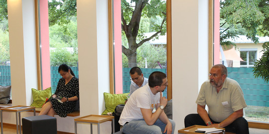 Students in the IBZ's Foyer