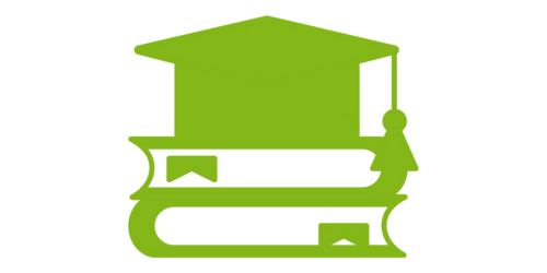 graduate hat on two books lying on top of each other (icon, pictogram)