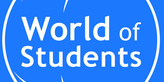 World of Students Logo in blau und weiß