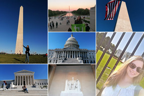 Zusehen sind verschiedene Bilder von Washington DC